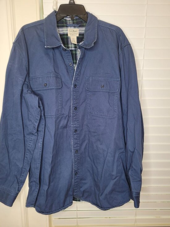 LL Bean Other - L.L. Bean Mens Chore Jacket Shacket Flannel lined Blue XL Barn Trucker Heritage
